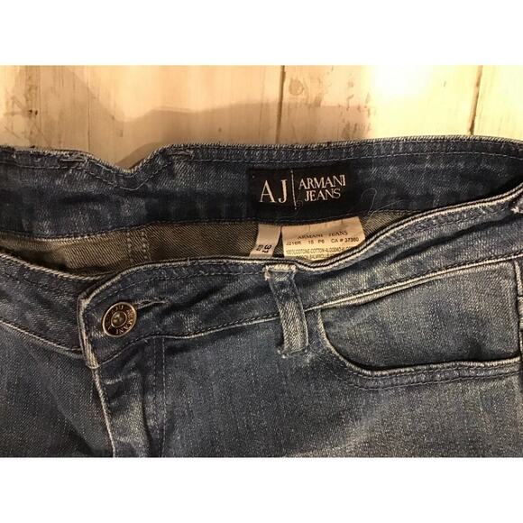 AJ | Armani Jeans Y2K Embellished Bling Straight Leg Denim - 100% Cotton Sz 31 - Picture 7 of 11